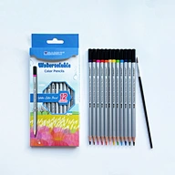 7"12pcs hexagonal shape water color pencil with dipped